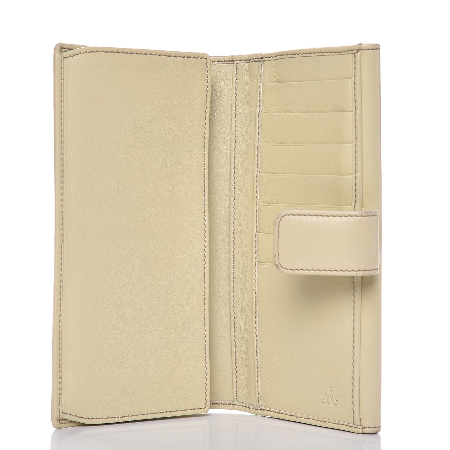 Calfskin Suede Britt Continental Flap Wallet Ivory