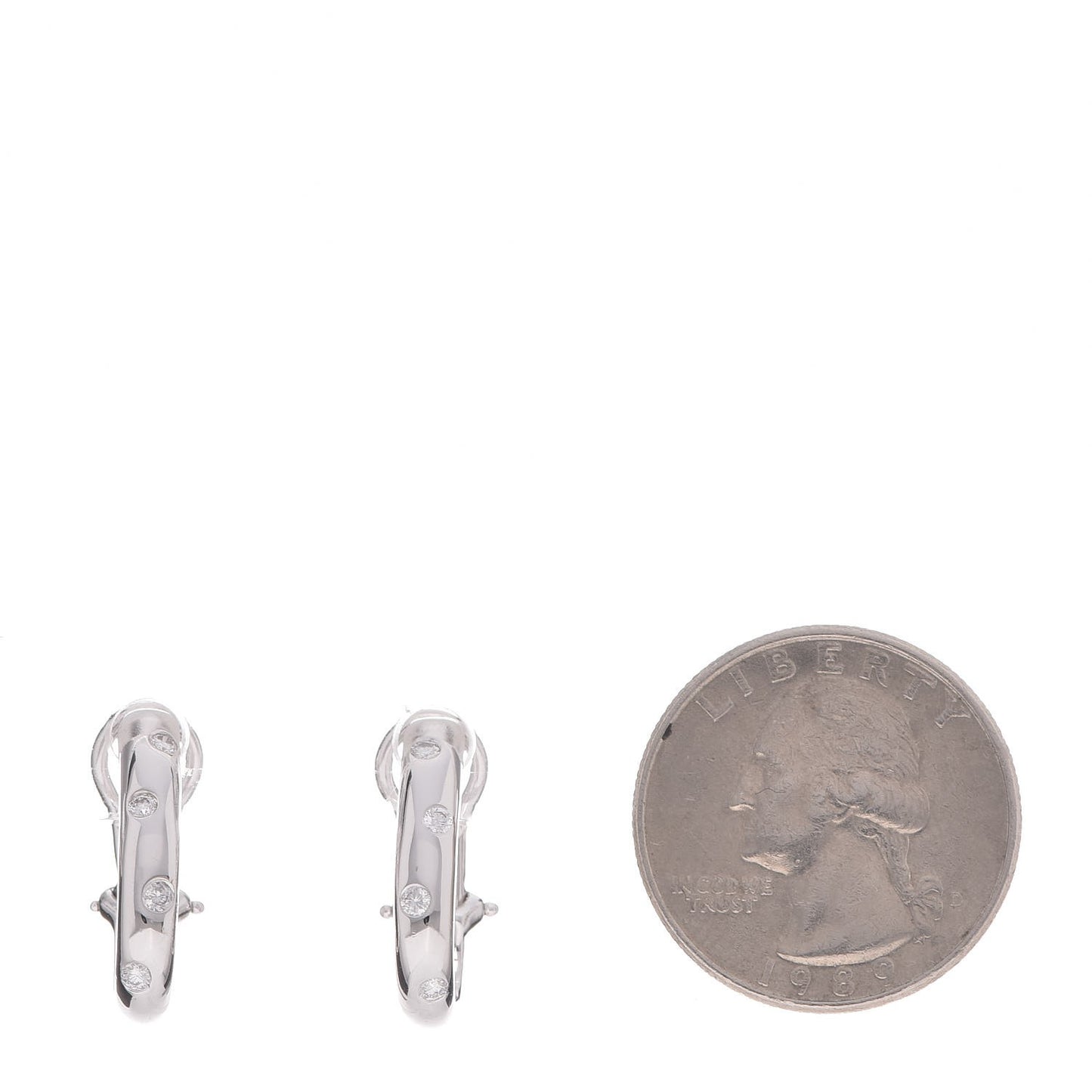 Platinum Diamond Etoile Hoop Earrings