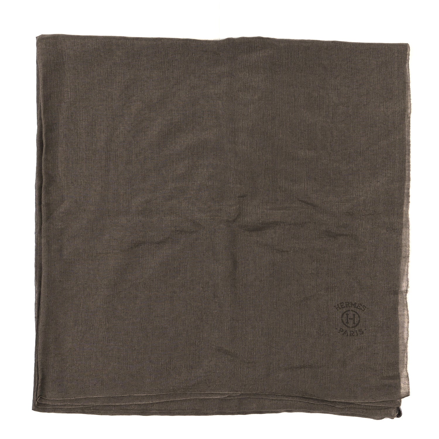 Hermes Cashmere Silk Plume Unie Stole Etoupe 2 of 4