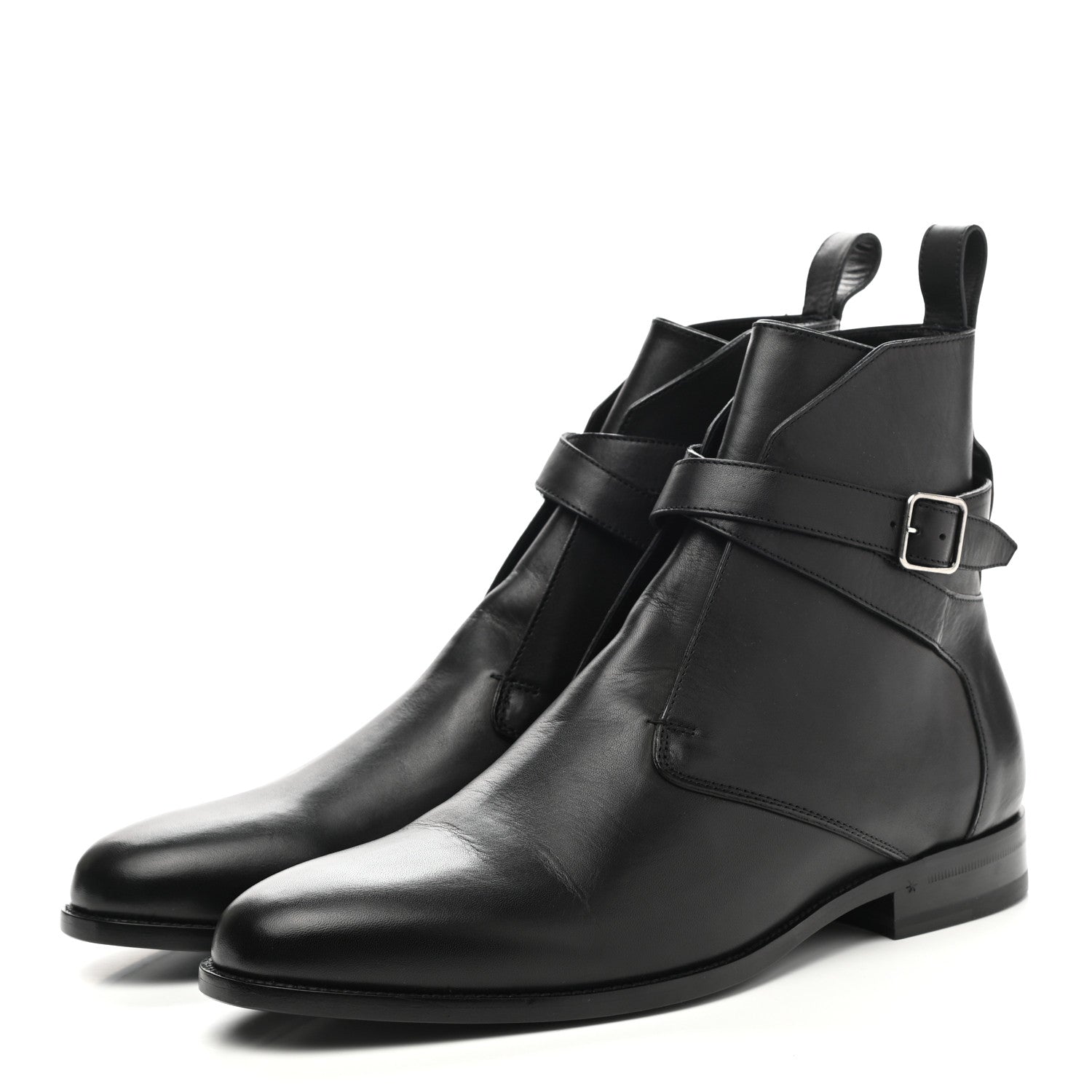 Saint Laurent Calfskin Dare 25 Jodhpur Ankle Boots 45 Black 3 of 9