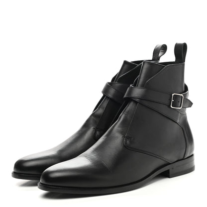 Saint Laurent Calfskin Dare 25 Jodhpur Ankle Boots 45 Black 3 of 9