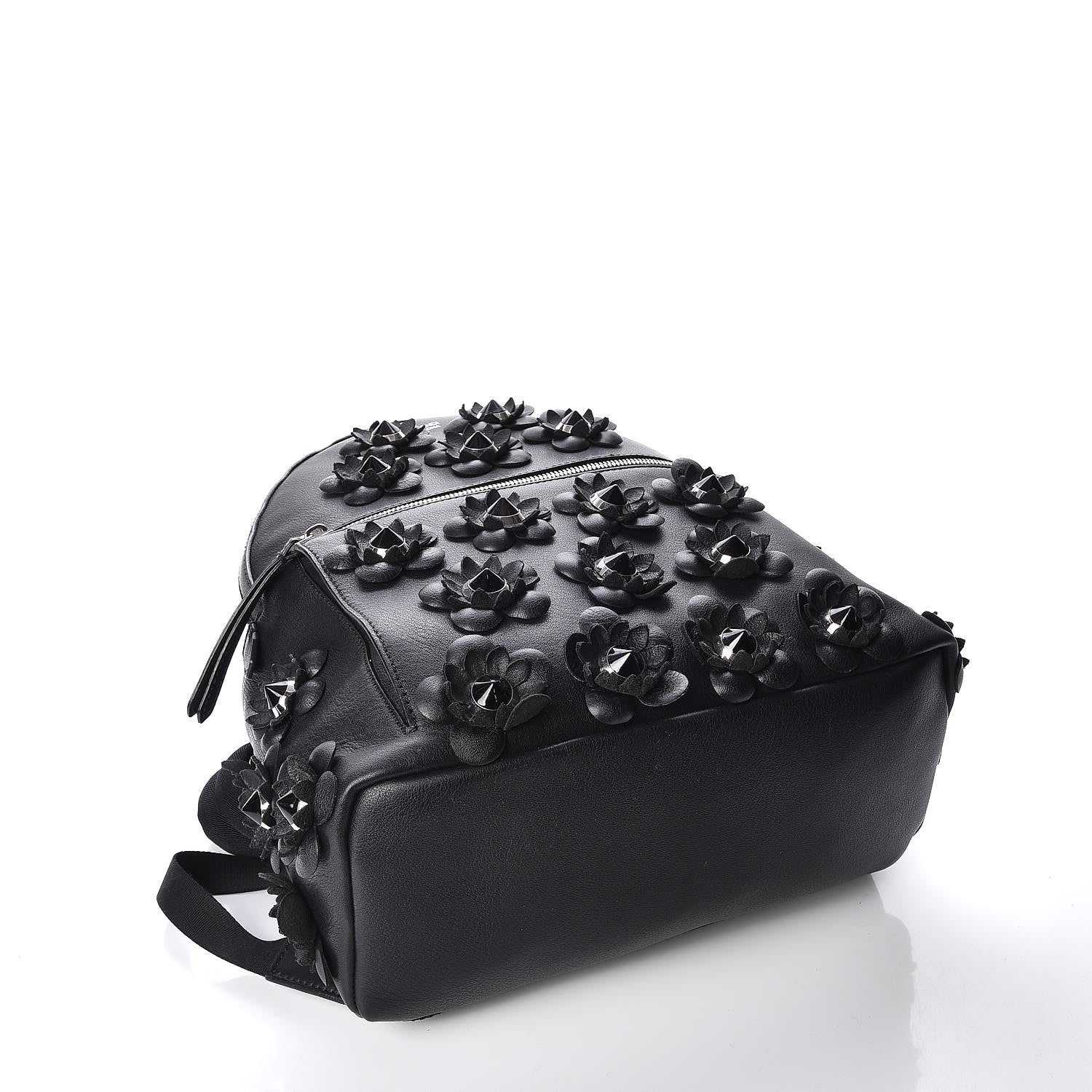 Fendi Vitello Dolce All Over Flowerland Large Backpack Black 4 of 7