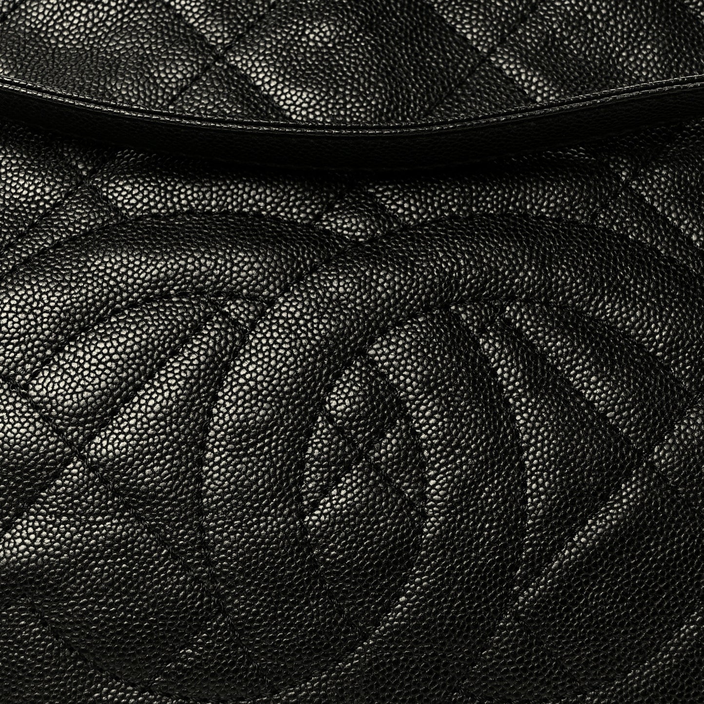 Caviar Quilted Shopping Tote Black