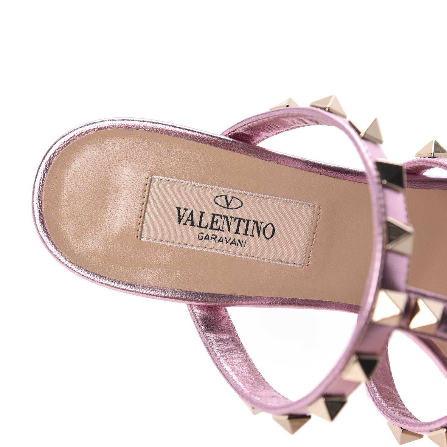 Valentino Garavani Metallic Nappa Rockstud 60mm Caged Slide Sandals 35 Giacinto 7 of 9