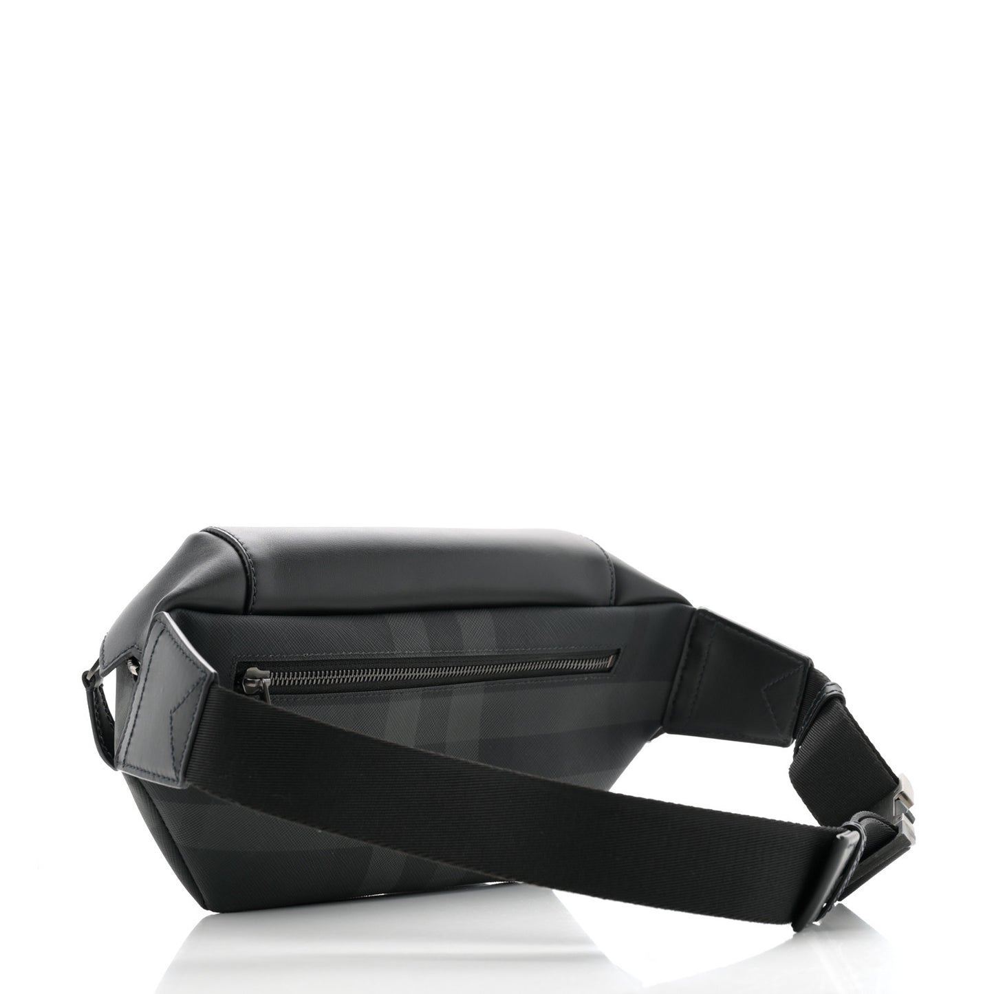 Charcoal Check Calfskin Sonny Bum Bag Charcoal