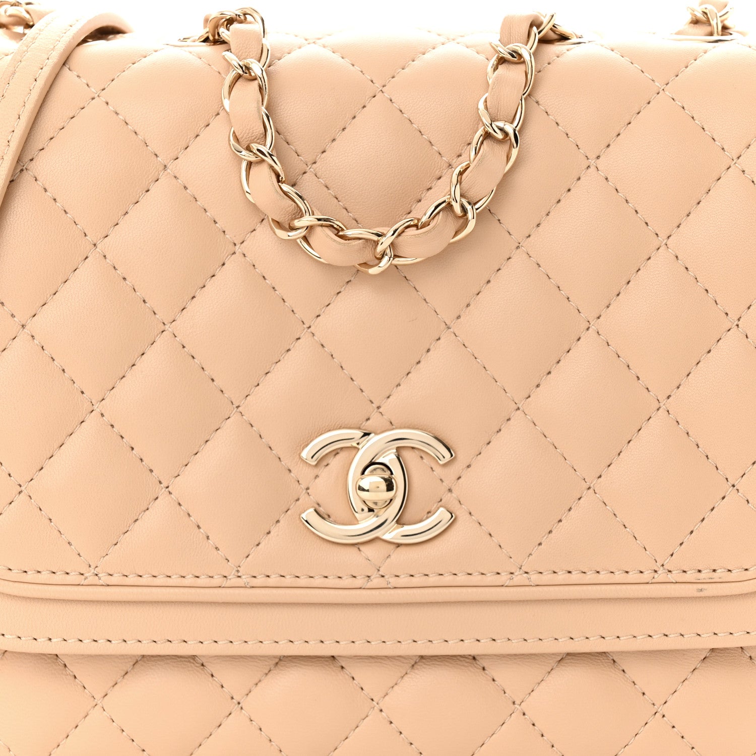 Chanel Lambskin Quilted Medium Lovely Day Flap Beige 8 of 12