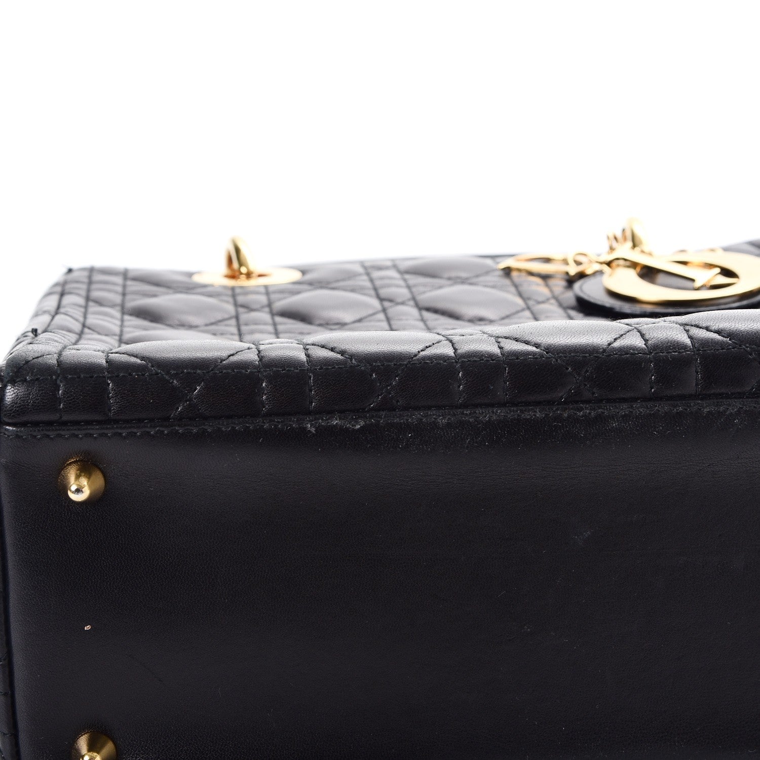 Christian Dior Lambskin Cannage Medium Lady Dior Black 8 of 14