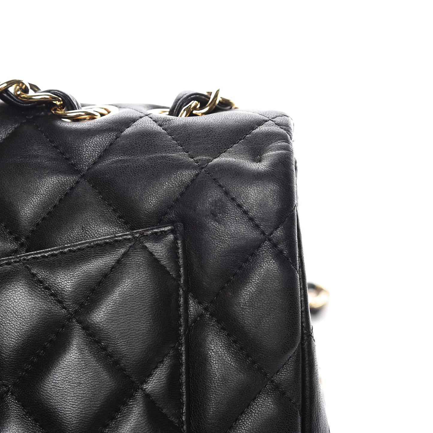 Lambskin Quilted Jumbo Single Flap Black