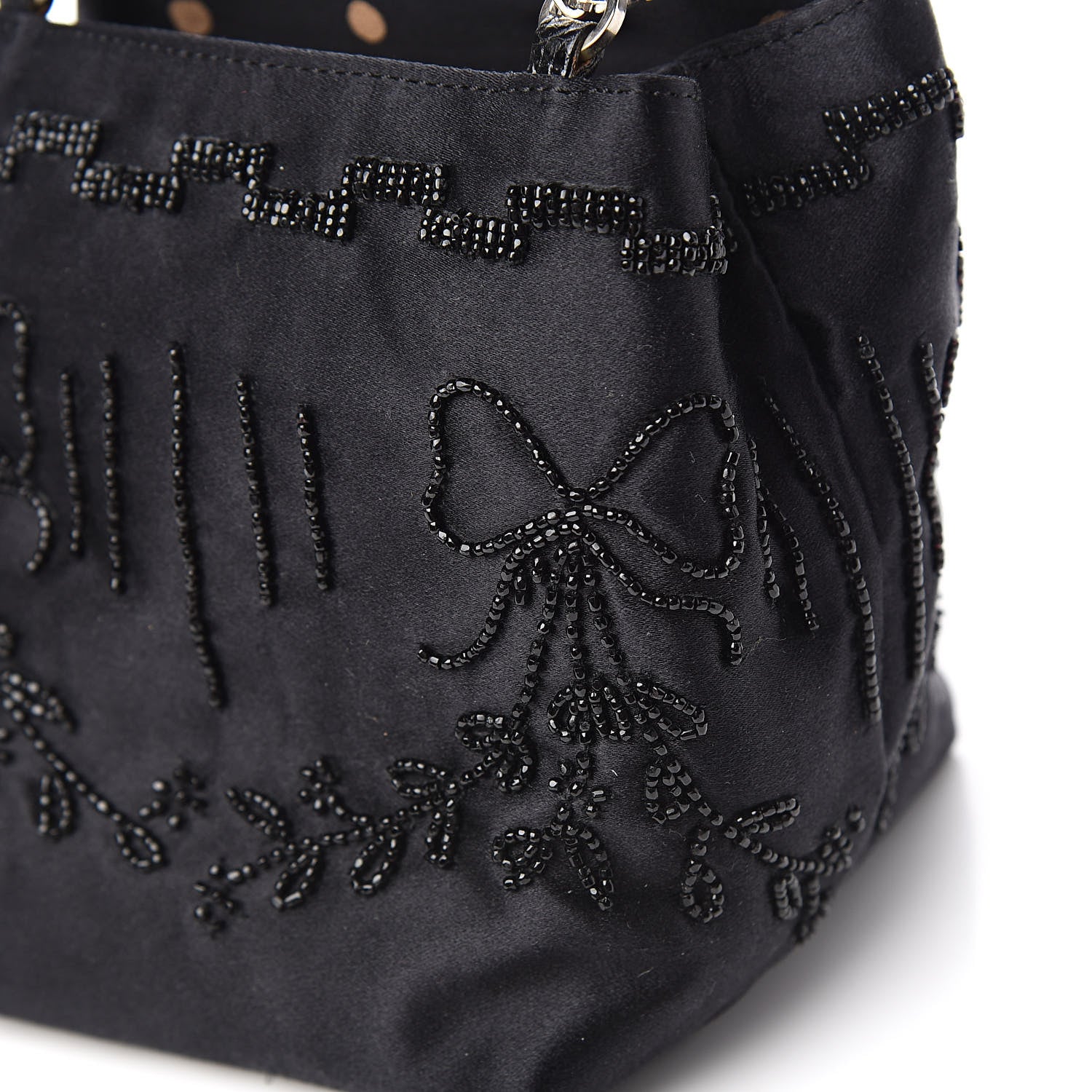 Valentino Garavani Satin Sequin Embellished Micro Shopping Bag Black 8 of 13