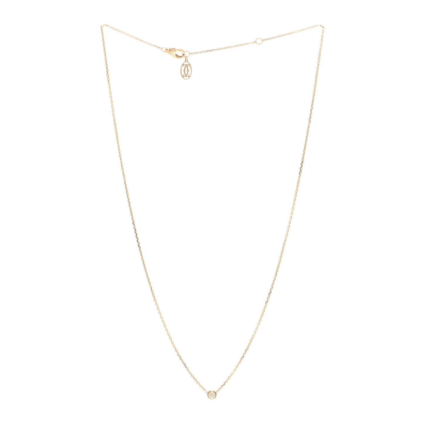 18K Yellow Gold Diamond XS D'Amour Pendant Necklace