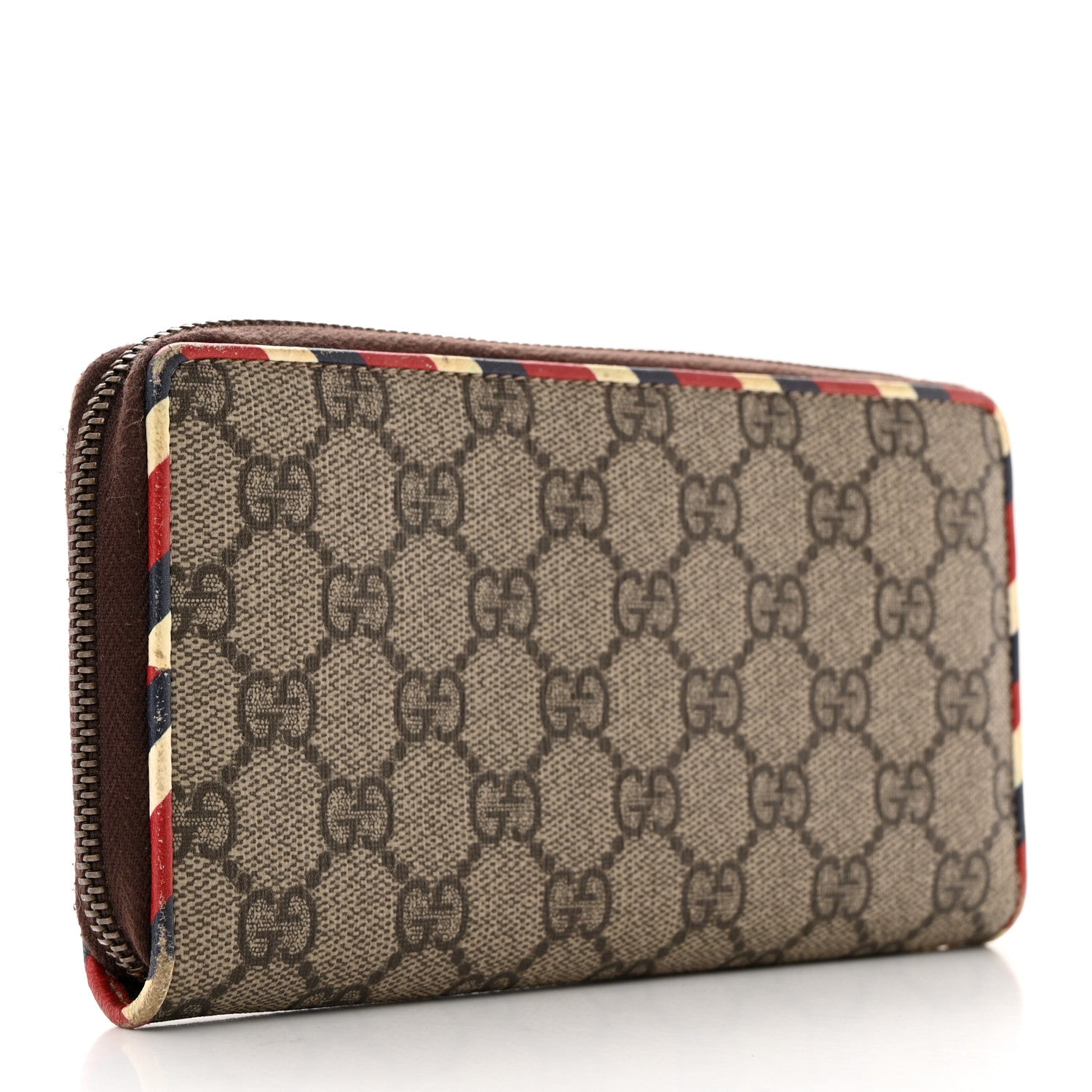 Gucci GG Supreme Monogram Courrier Embroidered UFO Zip Around Wallet 3 of 7