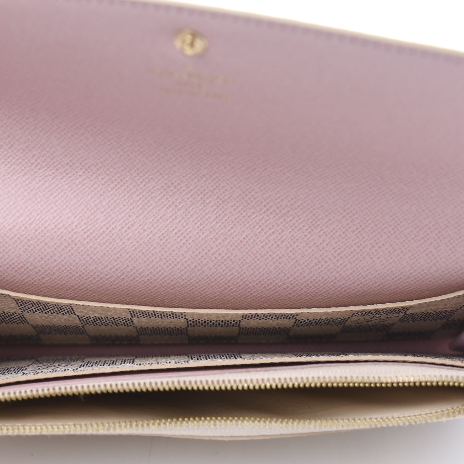Louis Vuitton Damier Azur Emilie Wallet Rose Ballerine 4 of 9