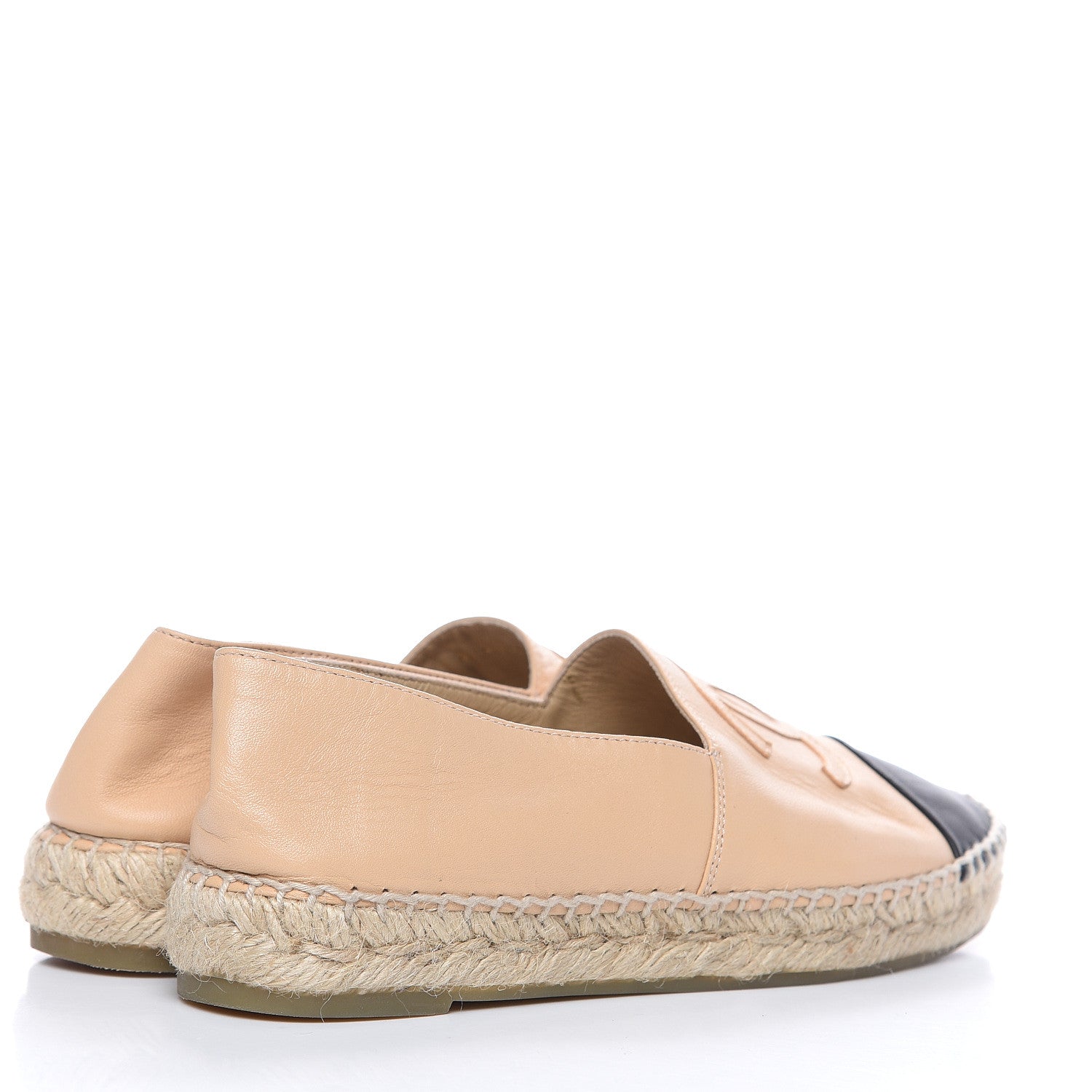 Chanel Lambskin CC Espadrilles 36 Beige Black 4 of 12