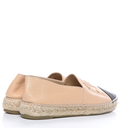 Chanel Lambskin CC Espadrilles 36 Beige Black 4 of 12
