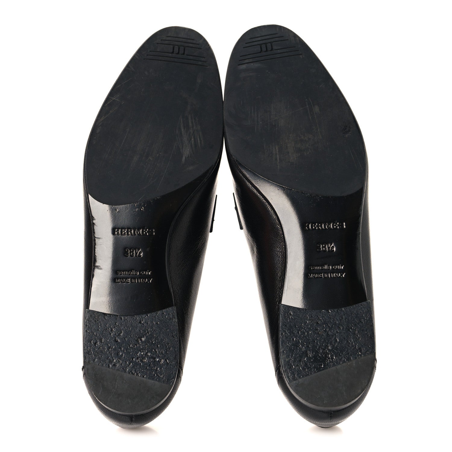 Hermes Goatskin Womens Paris Loafers 38.5 Black 6 of 11