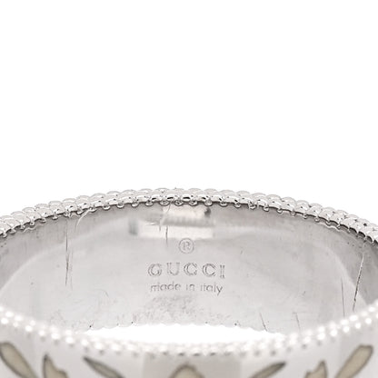 Gucci 18K White Gold Enamel 6mm Icon Blooms Ring 53 6.5 4 of 6