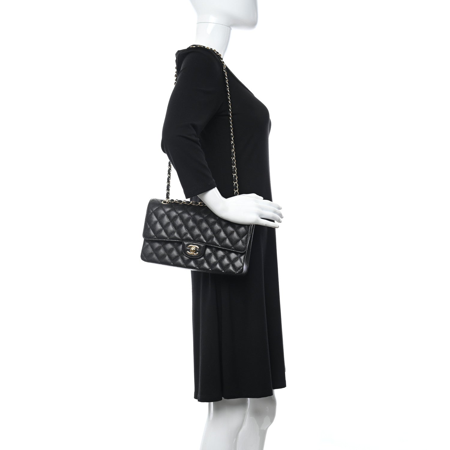 Chanel Caviar Quilted Medium Double Flap Black 2 of 5