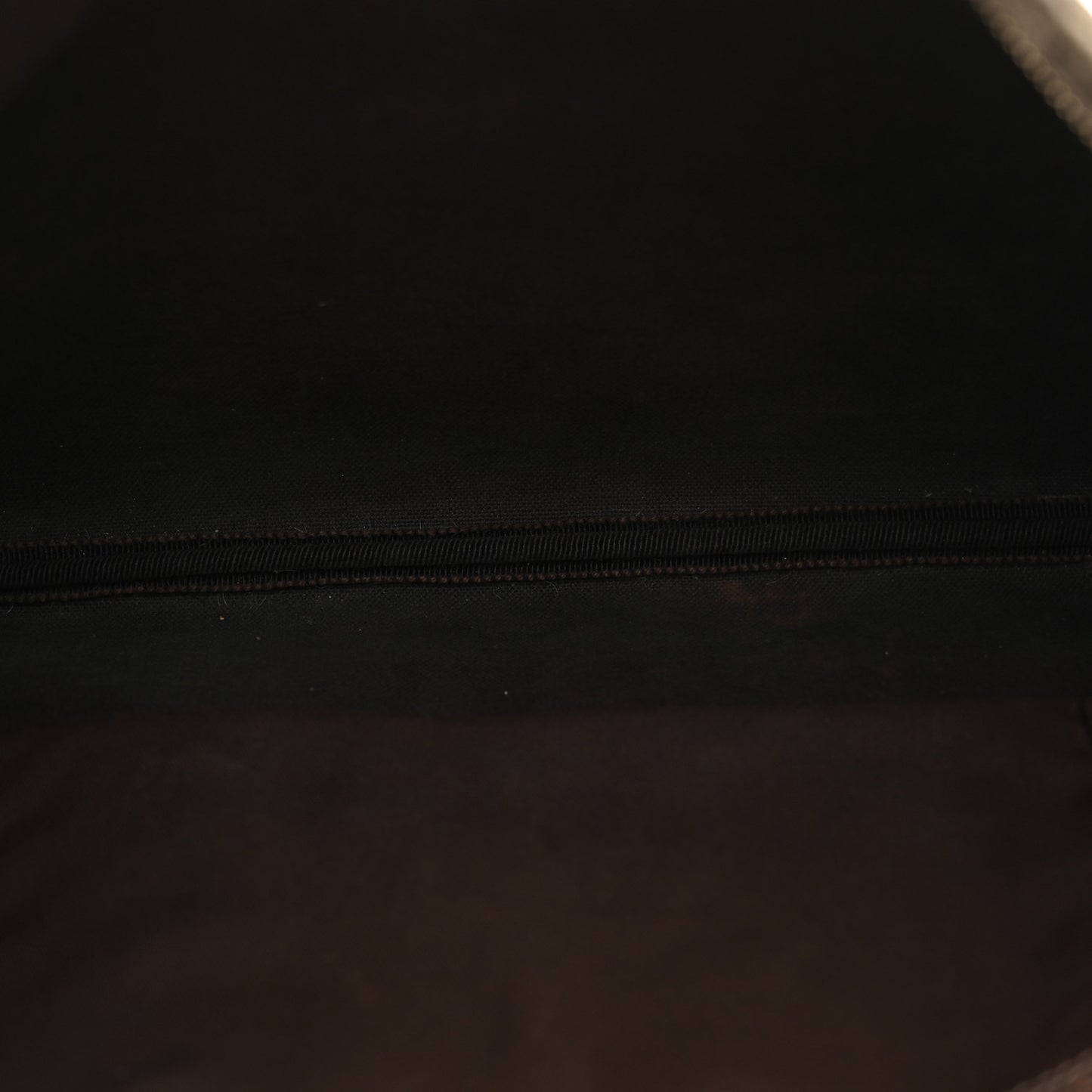GG Supreme Monogram Medium Flat Messenger Bag Dark Brown
