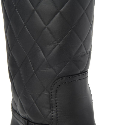Chanel Oily Calfskin Quilted High Boots 37.5 Black 9 of 18