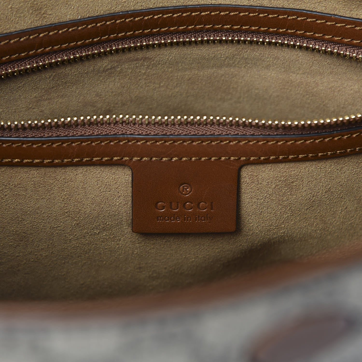 Gucci GG Supreme Monogram Linea A Foldover Tote Brown 7 of 9