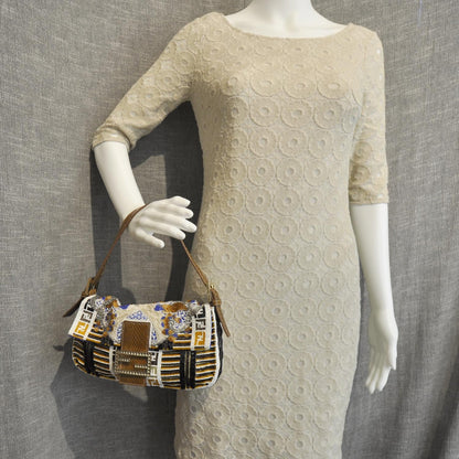 Fendi Python Crochet Beaded Baguette 3 of 12