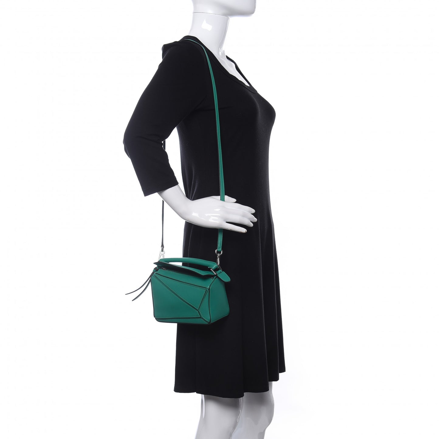 Calfskin Mini Puzzle Bag Emerald Green