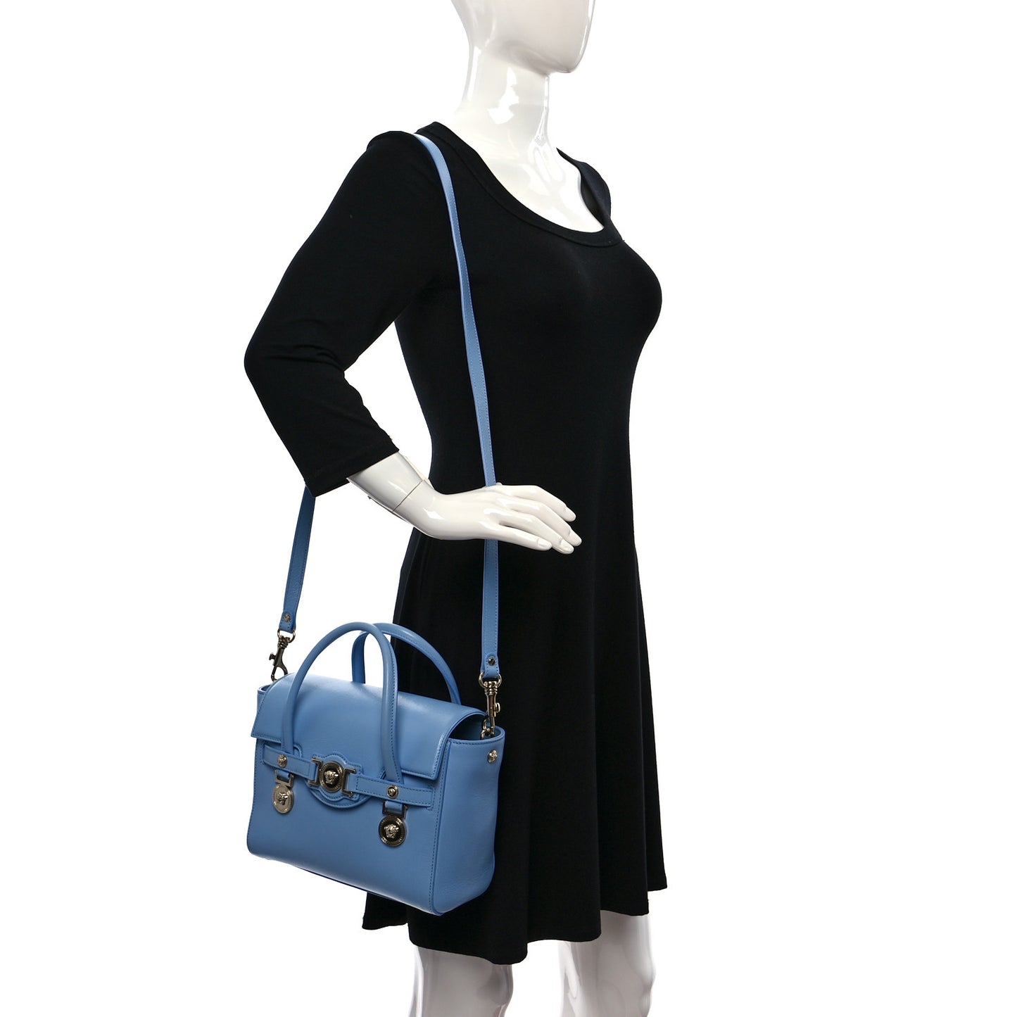 Calfskin Small Signature Bag Light Blue