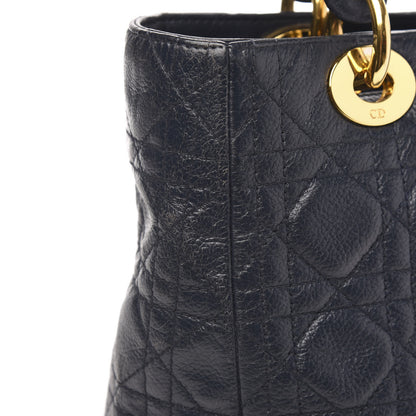Christian Dior Grained Calfskin Cannage Medium Supple Lady Dior Navy 13 of 13