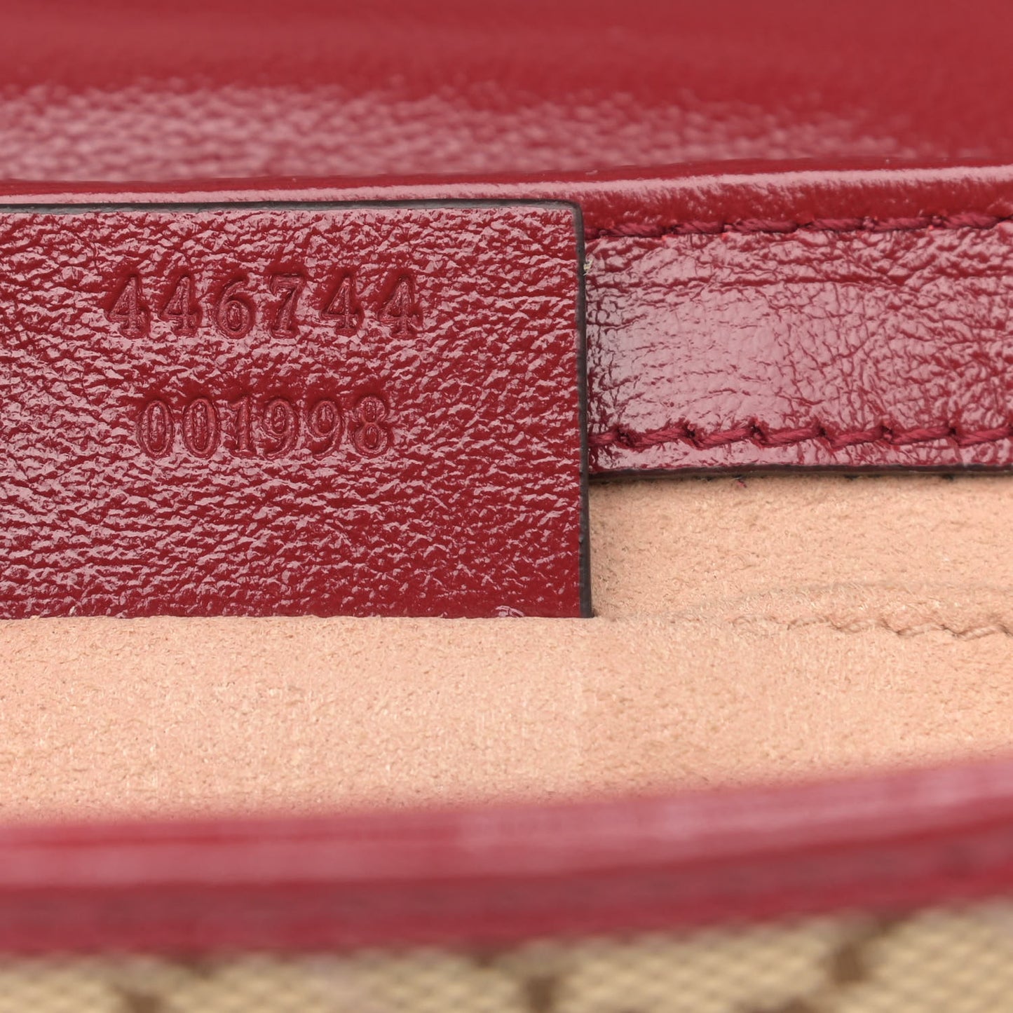 Monogram Azalea Calfskin Matelasse Diagonal Mini GG Marmont Shoulder Bag Beige Ebony New Cherry Red