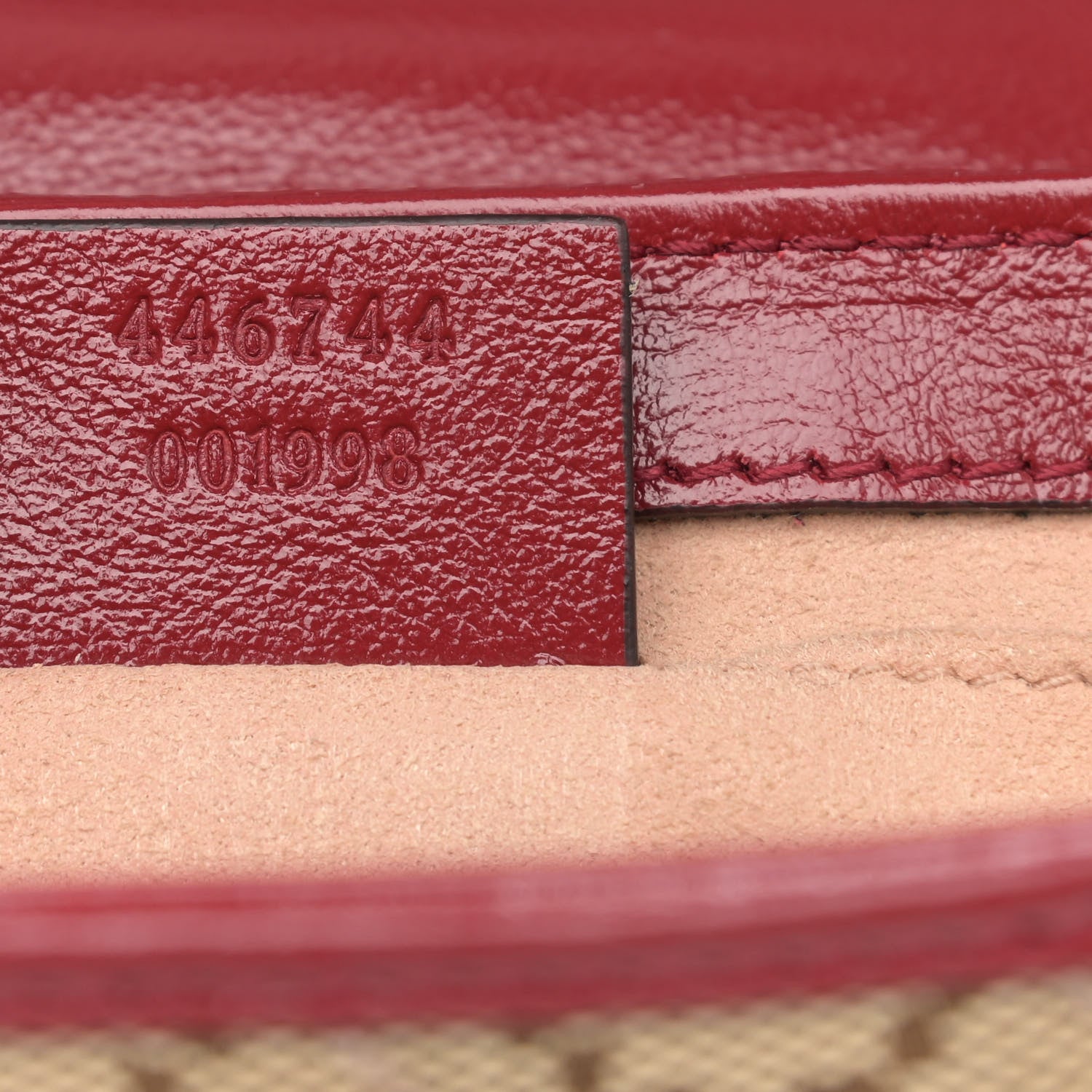 Gucci Monogram Azalea Calfskin Matelasse Diagonal Mini GG Marmont Shoulder Bag Beige Ebony New Cherry Red 7 of 10
