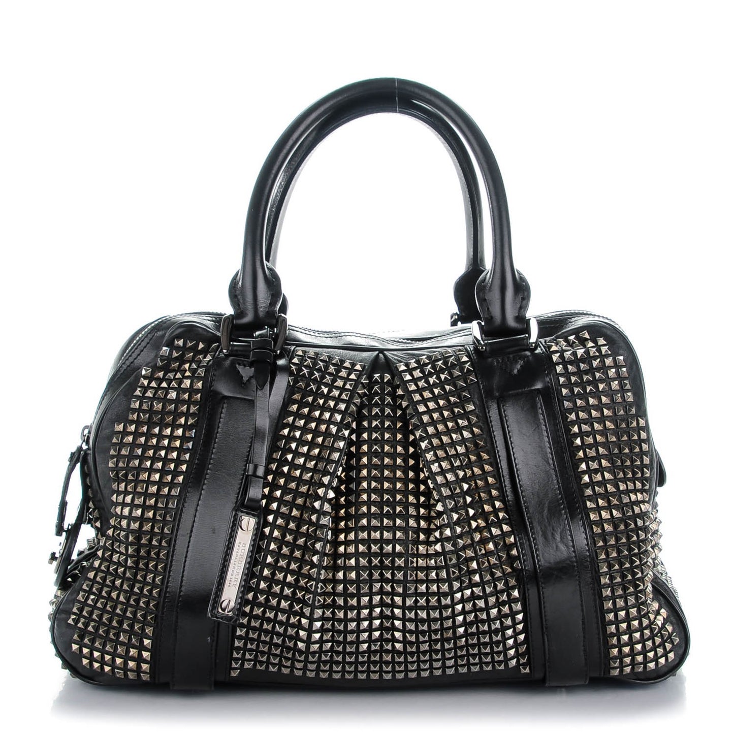 Prorsum Calfskin Studded Knight Satchel Black