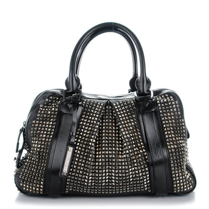 Burberry Prorsum Calfskin Studded Knight Satchel Black 1 of 7