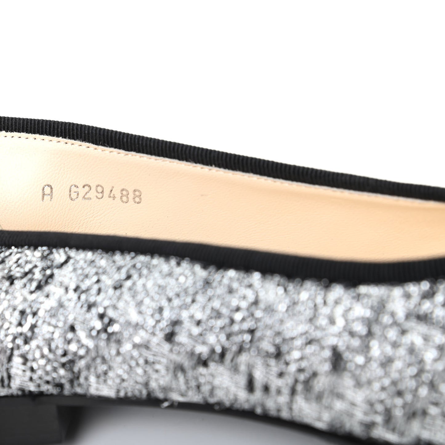 Tweed Sequin Cap Toe Ballerina Flats 36.5 Black Blue