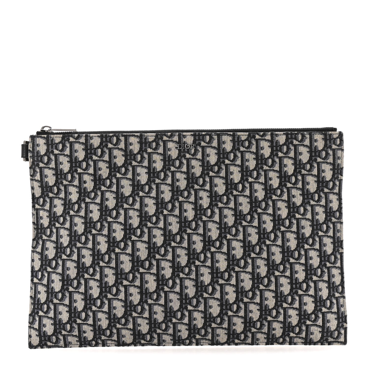 Christian Dior Oblique A4 Flat Pouch Clutch Blue 1 of 10