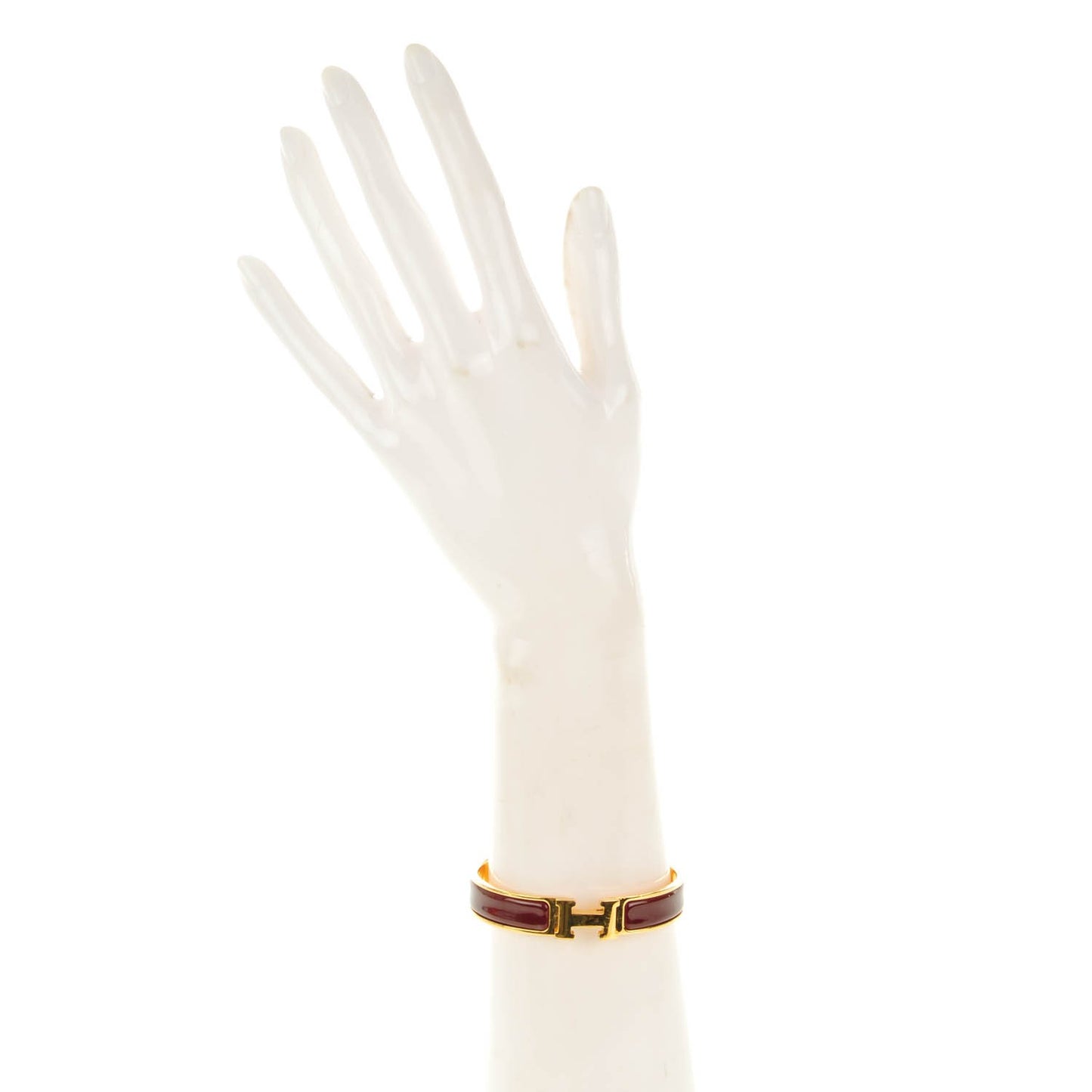 Enamel Narrow Clic Clac H Bracelet GM Bourgogne