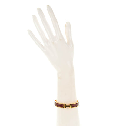 Hermes Enamel Narrow Clic Clac H Bracelet GM Bourgogne 2 of 5