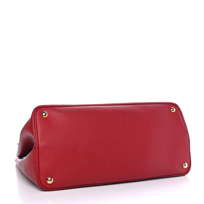 Prada Saffiano Cuir Medium Double Bag Rosso 3 of 4
