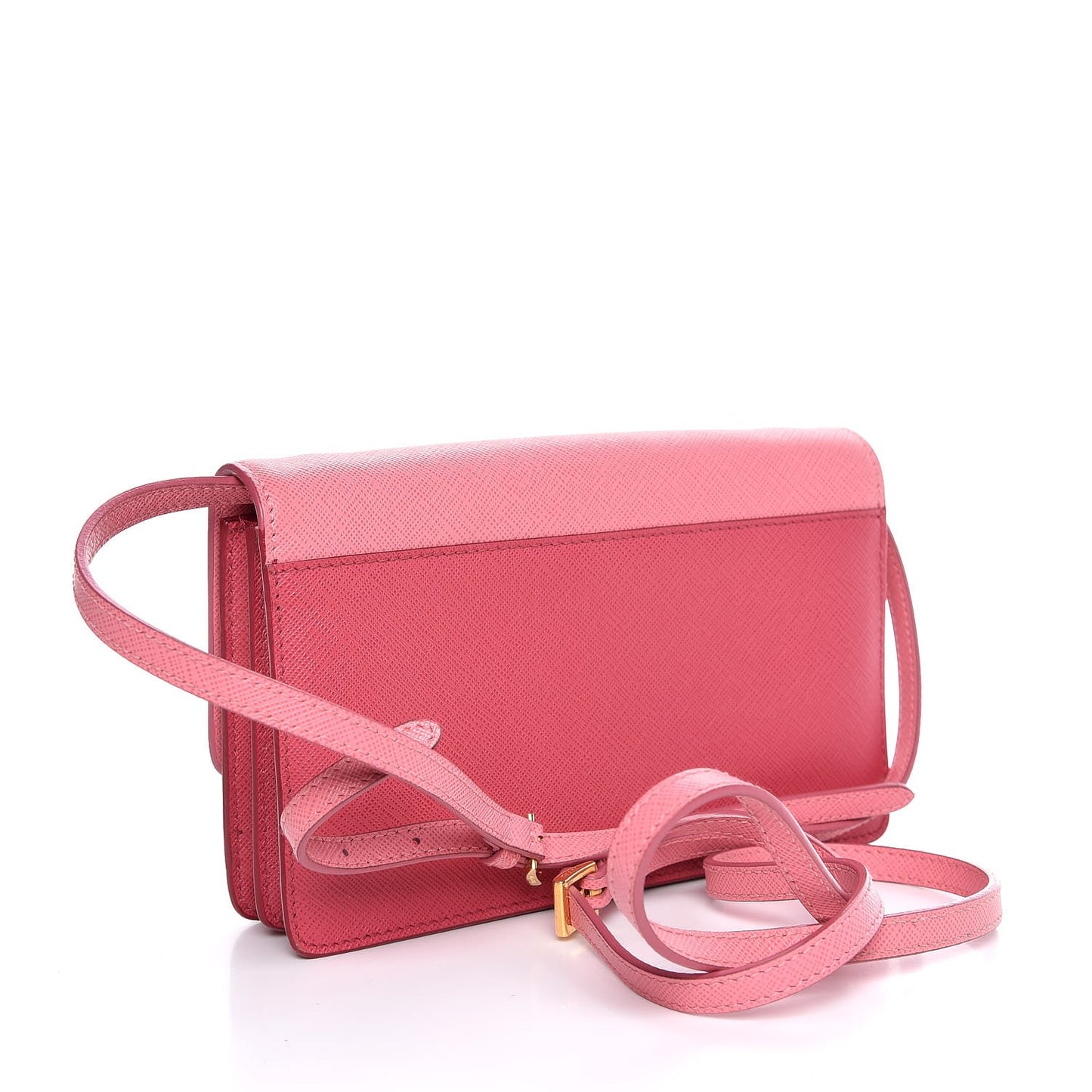 Saffiano Lux Metal Flap Wallet with Strap Peonia Geranio