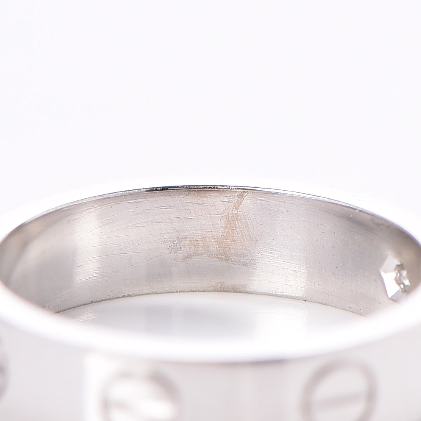 18K White Gold Diamond 4mm LOVE Wedding Band Ring 46 3.75