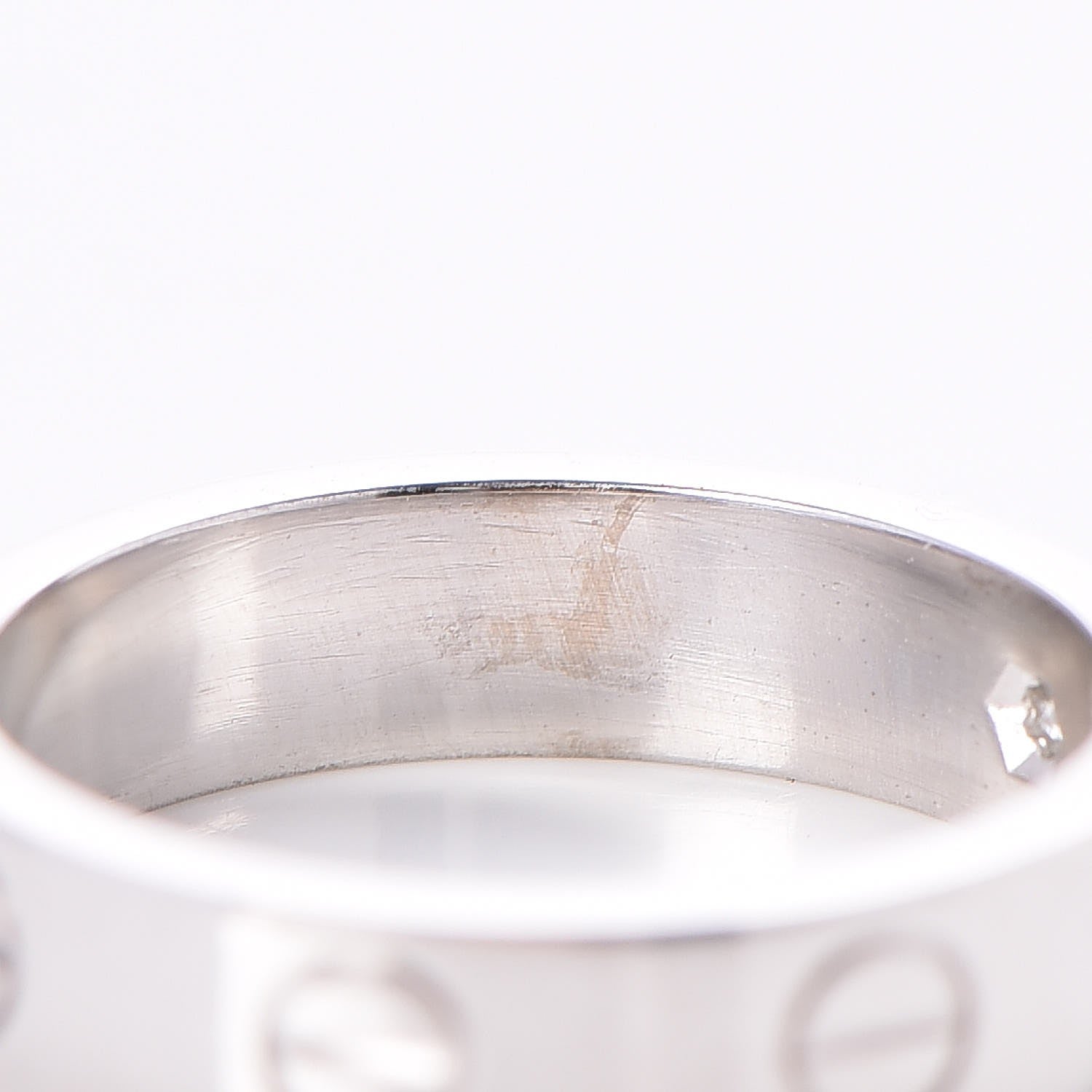 Cartier 18K White Gold Diamond 4mm LOVE Wedding Band Ring 46 3.75 5 of 5