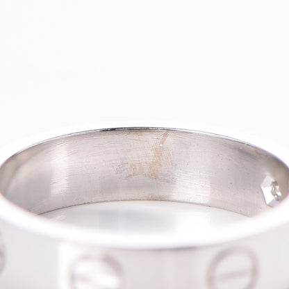 Cartier 18K White Gold Diamond 4mm LOVE Wedding Band Ring 46 3.75 5 of 5
