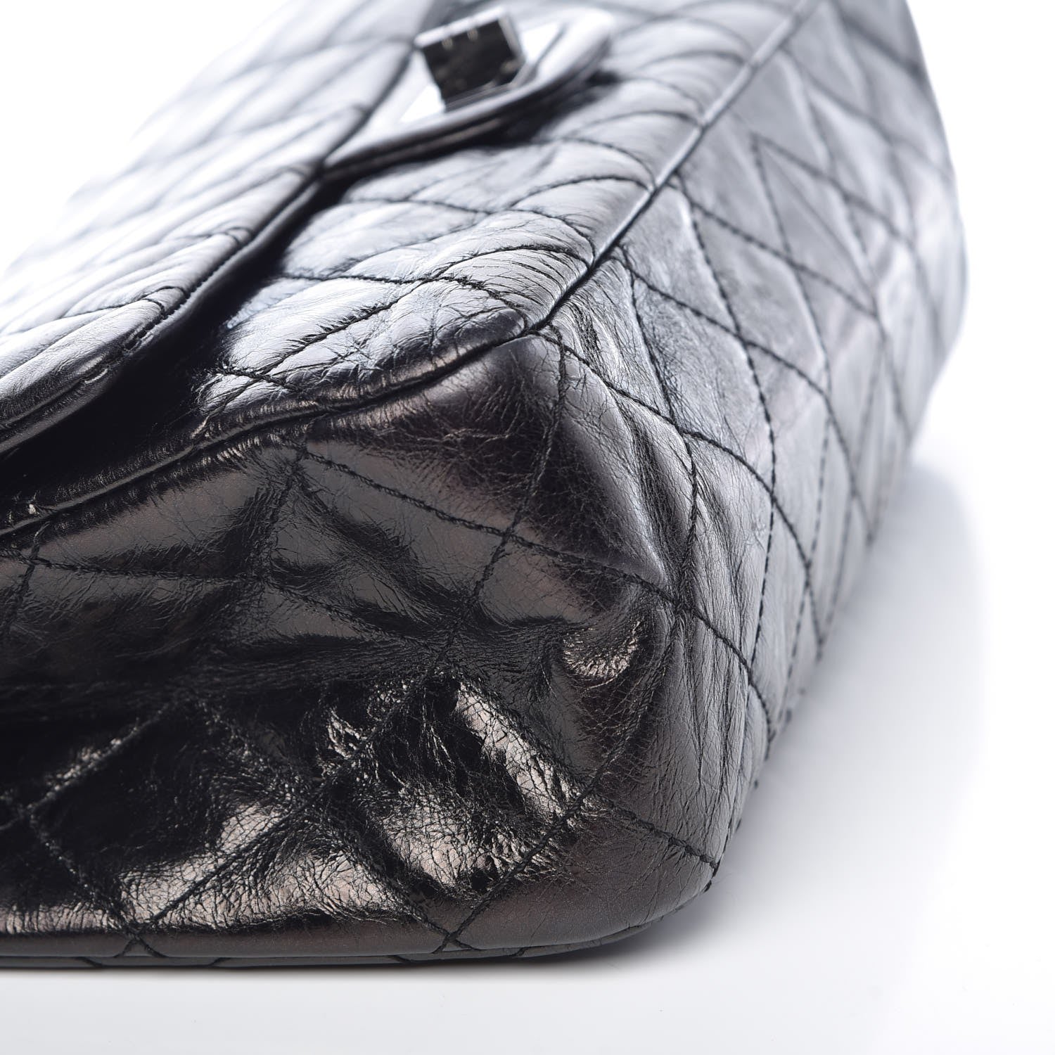Chanel Glazed Aged Calfskin Quilted 2.55 Reissue 227 Flap Black 9 of 11