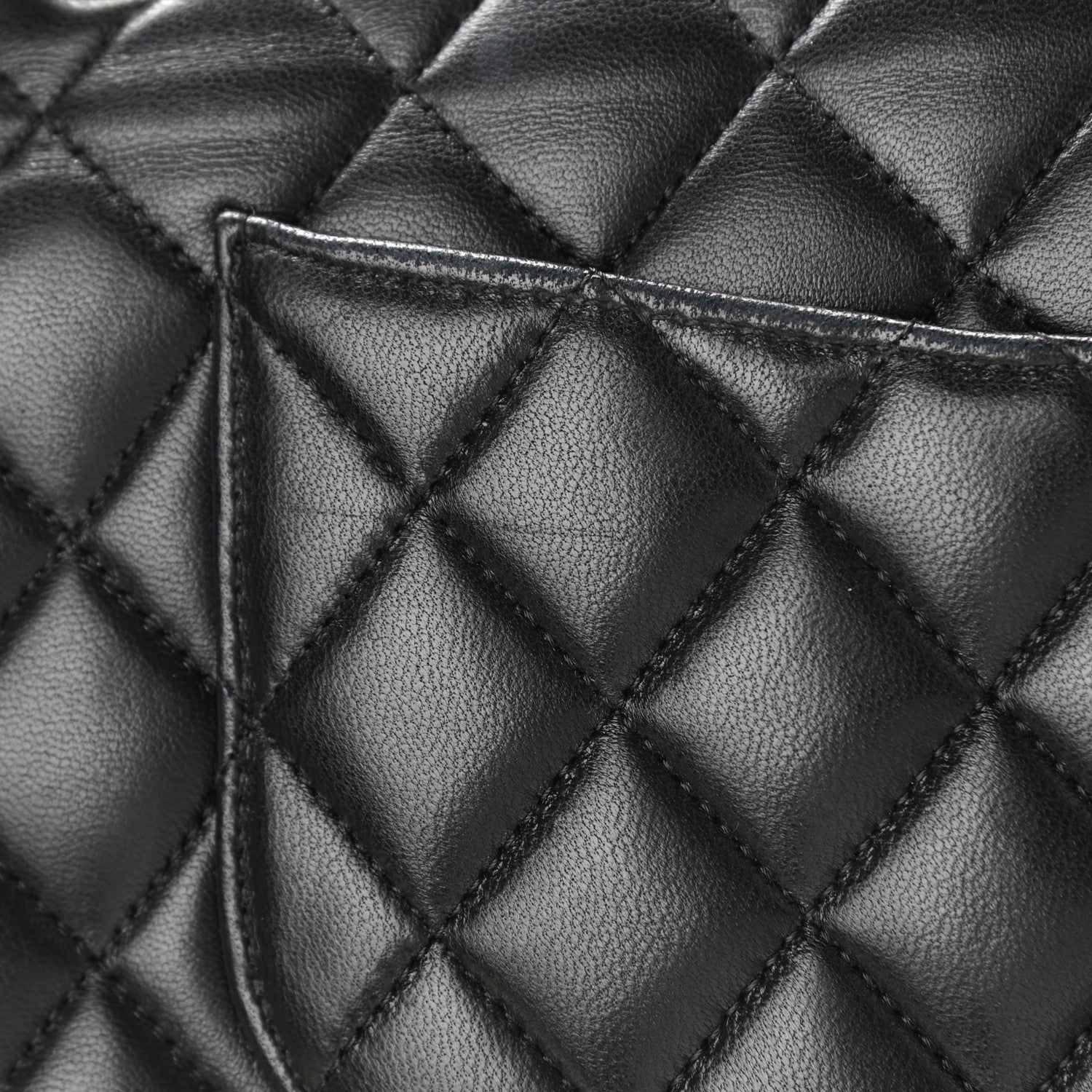 Chanel Lambskin Quilted Medium Double Flap Black 14 of 15