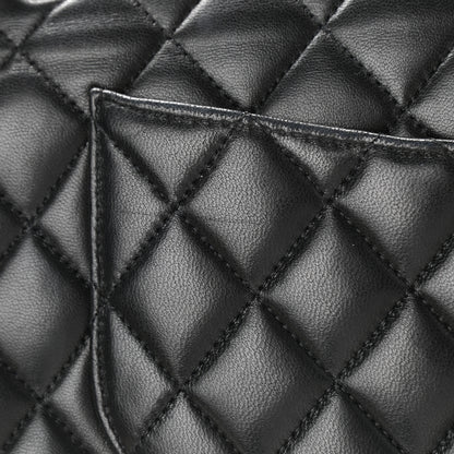 Chanel Lambskin Quilted Medium Double Flap Black 14 of 15