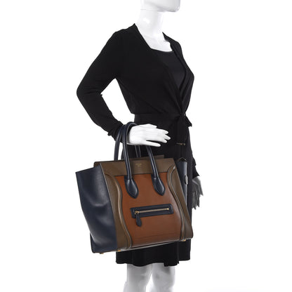 Celine Satin Calfskin Mini Tri-Color Luggage Camel 2 of 13