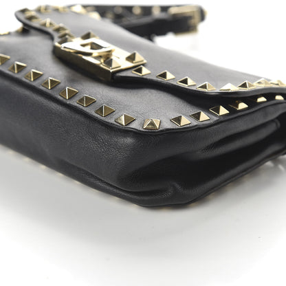 Valentino Garavani Vitello Mini Rockstud Flap Saddle Crossbody Bag Black 7 of 11