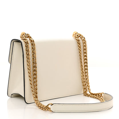 Prada Saffiano Soft Calfskin Metal Triangle Logo Envelope Chain Shoulder Bag White 2 of 10