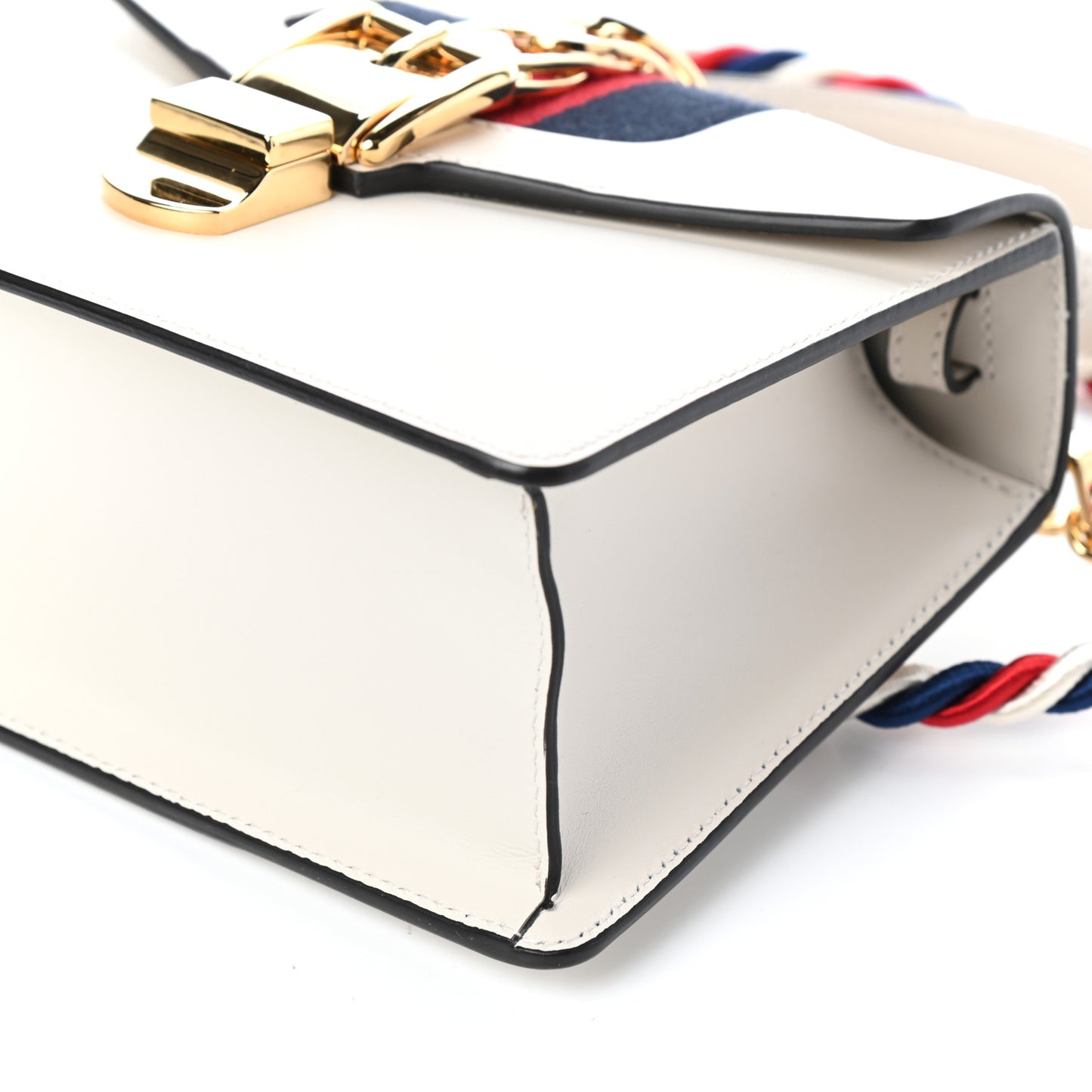 Calfskin Mini Sylvie Top Handle Bag White