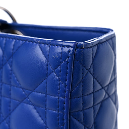 Christian Dior Lambskin Cannage Large Lady Dior Blue 10 of 11