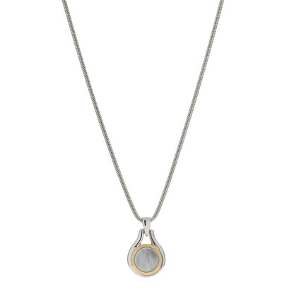 Tiffany Sterling Silver 18K Yellow Gold Mother of Pearl Pendant Necklace 1 of 5